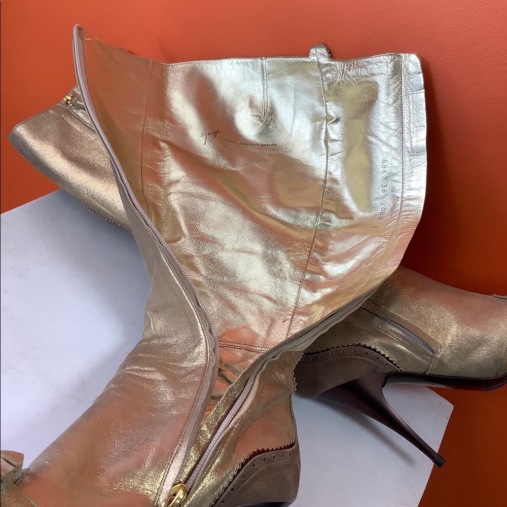 Giuseppe Zanotti Gold Leather Boots - Picture 14 of 14